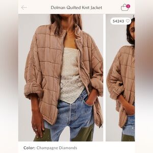 Free People- Dolman Quilted Knit Jacket